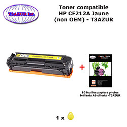 Toner générique HP CF212A ,HP 131X pour HP LaserJet Pro 200 color M251, M276 Jaune+ 10f papiers photos A6 -T3AZUR