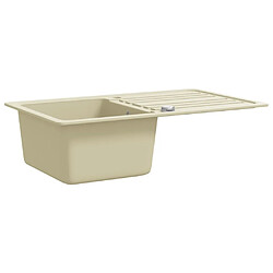 Avis vidaXL Évier de cuisine Granit Seul lavabo Beige