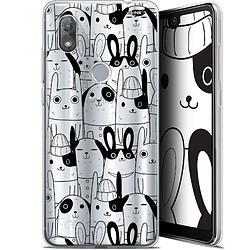 Caseink Coque arrière Wiko View 2 (6 ) Gel HD [ Nouvelle Collection - Souple - Antichoc - Imprimé en France] Lapin Noir