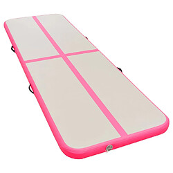 vidaXL Tapis gonflable de gymnastique avec pompe 300x100x10cm PVC Rose