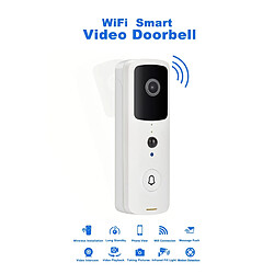 Universal 1080p 2MP WiFi Vidéo Sonnette Smart Wireless Outdoor Sonnette Vision Nocturne Caméra de Sécurité Sonnette Smart Life Home | Sonnettes (Blanches) 