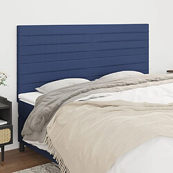 Maison Chic Lot de 4 Têtes de lit design pour chambre - Décoration de lit Bleu 100x5x78/88 cm Tissu -MN24505