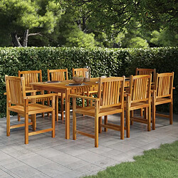 Salle à manger de jardin 9 pcs,Table et chaise à dîner Bois d'acacia massif -MN92221