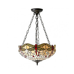 Interiors 1900 Suspension inversée 41 cm Dragonfly Beige, verre et métal