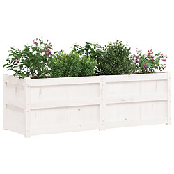 Avis vidaXL Jardinière blanc 150x50x50 cm bois massif de pin