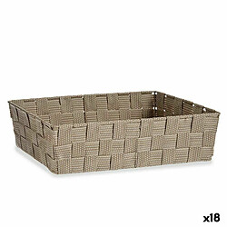 Kipit Panier Multi-usages Beige Tissu 3,8 L 34 x 8,5 x 21 cm (18 Unités)