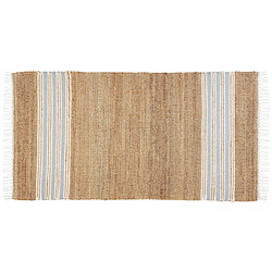 Beliani Tapis en jute 80 x 150 cm beige et bleu clair MIRZA