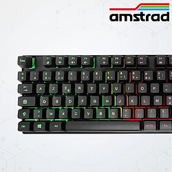 Acheter Clavier Gamer Amstrad AMS KEY008 USB, Rétro-éclairage RGB, 12 raccourcis multimédia, 104 touches, AZERTY