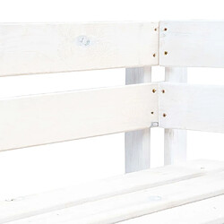 Avis Maison Chic Banc d'angle palette de jardin | Banc d'extérieur bois blanc -GKD56854