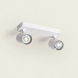 Ledkia Plafonnier Orientable Cora 2 Spots Blanc Blanc