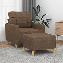 vidaXL Fauteuil avec repose-pied Marron 60 cm Tissu