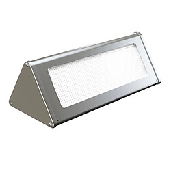 Wewoo LED Avec panneau solaire argent pour Jardin / Cour / Camping Extérieur HBT-1606 5.0 V 3.2 W 800 LM 48 SMD 2835 Capteur de Radar de Mouvement Triangle Économie D'énergie Applique Murale avec et Interrupteur Caché