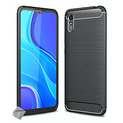 Htdmobiles Coque silicone gel carbone pour Xiaomi Redmi 9A + film ecran - NOIR