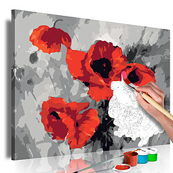 Decoshop26 Tableau à peindre soi-même peinture par numéros motif Bouquet de coquelicots 60x40 cm TPN110022