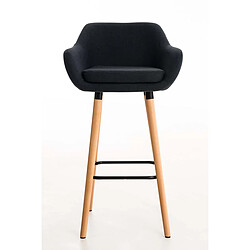 Decoshop26 Lot de 2 tabourets de bar design et confortable en tissu noir avec accoudoirs et repose-pieds 10_0000271