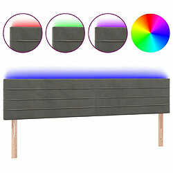 Maison Chic Tête de lit scandinave à LED,meuble de chambre Gris foncé 160x5x78/88 cm Velours -MN75117