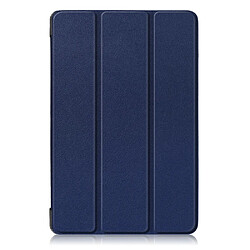 Etui en PU triple pli avec support bleu foncé pour votre Samsung Galaxy Tab S5e SM-T720/SM-T725