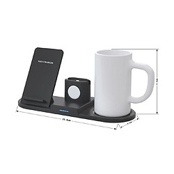 YP Select Chargeur sans fil multifonction 55 ° C tasse de thermostat intelligent 55 degrés de chauffage tasse en céramique 15W téléphone mobile double charge-noir