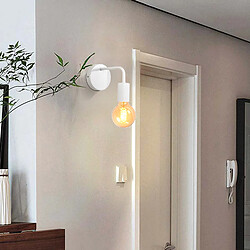 Avis Stoex (2X) Applique Murale Rétro Lampe Murale En Métal Applique Murale Moderne Applique Murale Intérieure Lampe Murale Vintage Simple Blanc E27