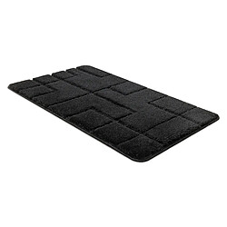 RUGSX Tapis de salle de bain SUPREME LINES, lignes, antidérapant, doux - noir 50x80 cm