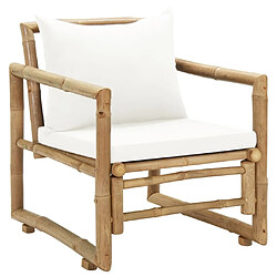 Maison Chic Lot de 2 Chaises de jardin,Fauteuil d'extérieur avec coussins et oreillers Bambou -MN46142