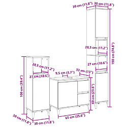 vidaXL Ensemble de meubles de salle de bain 3 pcs chêne sonoma pas cher