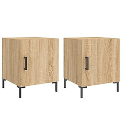 Maison Chic Lot de 2 Tables de chevet - Tables de Nuit chêne sonoma 40x40x50 cm bois ingénierie