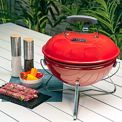 Barbecue de Table au Charbon de Bois Kekai Tahoe 37x37x44 cm Verrou de Couvercle avec Système de Transport Couleur Rouge