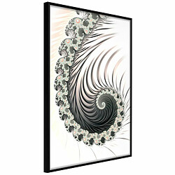 Paris Prix Affiche Murale Encadrée Fractal Spiral Positive 20 x 30 cm Noir