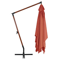 Avis Maison Chic Parasol Jardin | Parasol en porte-à-faux avec mat en bois 400x300 cm Terre cuite - GKD51581