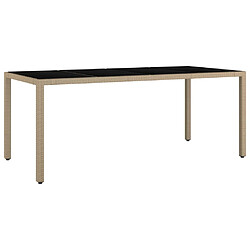 Maison Chic Table de jardin | Table d'extérieur plateau en verre Résine tressée verre trempé -GKD63824