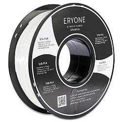 Avis None Filament PLA soie ERYONE pour imprimante 3D 1 kg (2,2 lbs)/bobine - Blanc