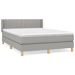 Maison Chic Lit Adulte - Lit simple Lit à sommier tapissier avec matelas moelleux - Meuble de Chambre - Gris clair 140x190cm Tissu -MN96229