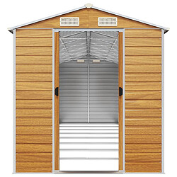 Avis Helloshop26 Abri de jardin cabane cabanon maison de stockage remise extérieur hangar outils robuste clair 191 x 725 x 198 cm acier galvanisé marron 02_0022295