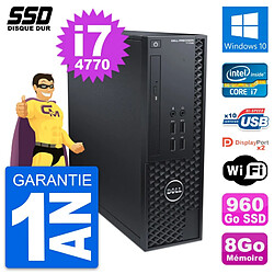 PC Dell Precision T1700 SFF Intel Core i7-4770 RAM 8Go SSD 960Go Windows 10 Wifi - Occasion