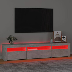 Acheter vidaXL Meuble TV avec lumières LED Gris béton 195x35x40 cm