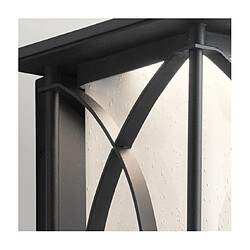 Elstead Lighting Applique murale extérieur Kichler Aluminium,verre grainé transparent avec gravure intérieure Noir texturé