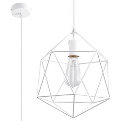 Luminaire Center Suspension GASPARE acier blanc 1 ampoule