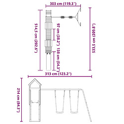 vidaXL Aire de jeux d'extérieur bois de pin imprégné pas cher