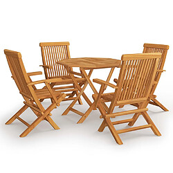 vidaXL Salon de jardin 5 pcs Bois de teck massif