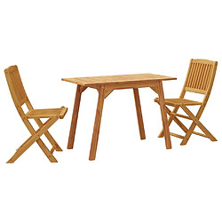 vidaXL Ensemble à manger de jardin 3 pcs Bois d'acacia solide