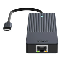 Rapoo Hama 00217689 USB-C Multiport Adapter 6-in-1 grau pas cher