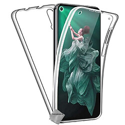 Htdmobiles Coque silicone gel fine 360 integrale (avant et arriere) pour Huawei Nova 5T + verre trempe - TRANSPARENT