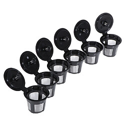 6 Tasses K Réutilisables Pour Keurig K200, K300, K400, K500, Noir