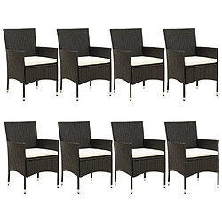 Acheter Maison Chic Mobilier à dîner 9 pcs de jardin avec coussins - Ensemble table et chaises d'extérieur - Salon/Mobilier de jardin classique noir résine tressée -MN56764