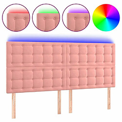 Maison Chic Tête de lit scandinave à LED,meuble de chambre Rose 200x5x118/128 cm Velours -MN70991