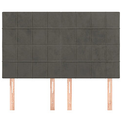 Avis Maison Chic Lot de 4 Têtes de lit design pour chambre - Décoration de lit Gris foncé 72x5x78/88 cm Velours -MN82531