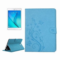 Wewoo Housse Étui bleu pour Samsung Galaxy Tab A 8.0 / T350 fleurs pressées motif de papillon flip horizontal PU en cuir avec boucle magnétique et titulaire fentes cartes porte-monnaie