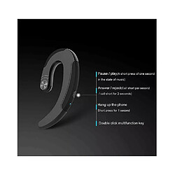 Avis Universal Bouchons d'oreilles bluetooth à conduction osseuse commerciale sans fil simple casque casque avec micro noir