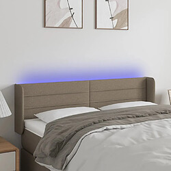 vidaXL Tête de lit à LED Taupe 147x16x78/88 cm Tissu